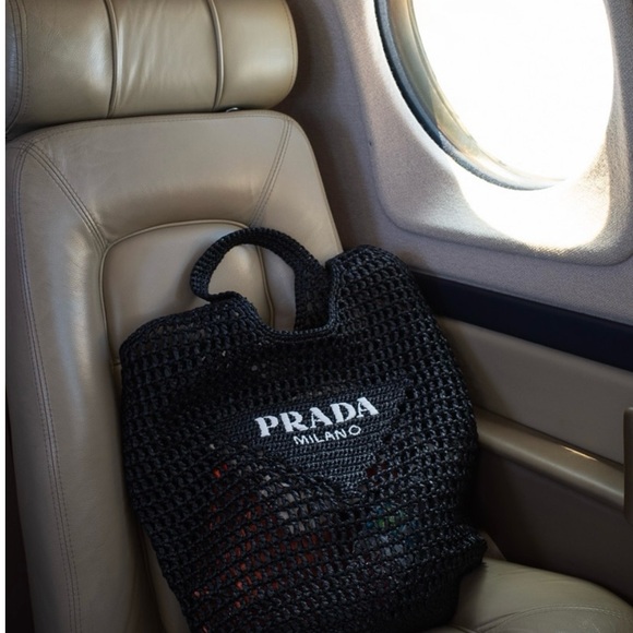 Prada Black Raffia Tote Bag - Picture 12 of 13